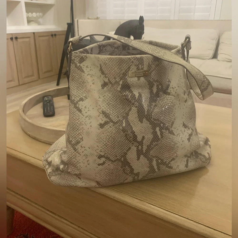 KATE SPADE LARGE LUCIA CHELTENHAM SNAKE HANDBAG